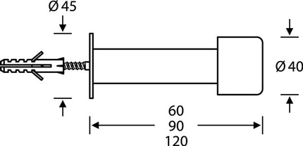 FSB wall door buffer 38 3880 matt stainless steel ( 3316002010 )
