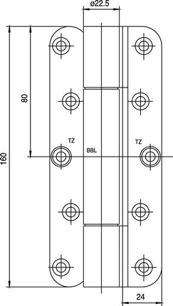 SIMONSWERK object hinge VARIANT VN 1939/160 matt brushed stainless steel 160 kg ( 3000255492 )