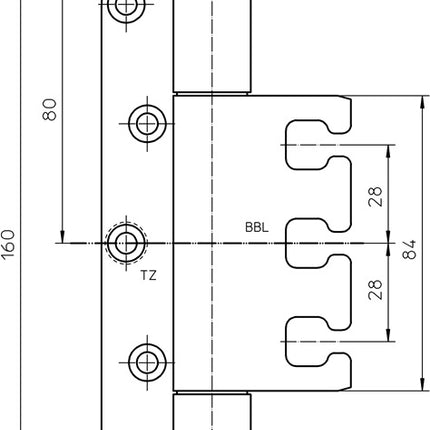 SIMONSWERK bande d'objet VARIANT VX 7939/160 acier inoxydable brossé mat 200 kg ( 3000255460 )