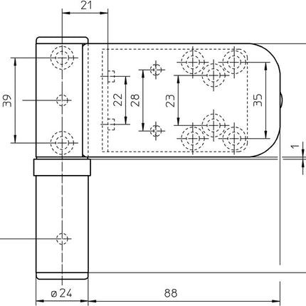 SIMONSWERK Haustürband Siku 3D K 3030 Stahl weiß ( 3000255056 )