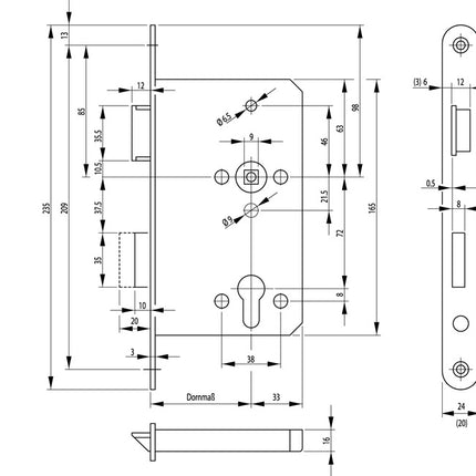 BKS Panic mortise lock 1201 Panic function E rounded ( 3000251931 )
