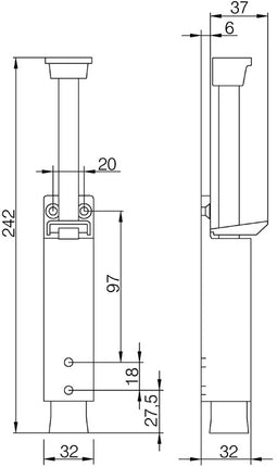 DENI Türfeststeller 3837 0060 22 Zinkdruckguss silber lackiert ( 3000251206 )