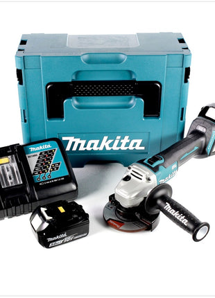 Makita DGA 456 RFJ Akku Winkelschleifer 18 V 115mm Brushless + 2x Akku 3,0Ah + Ladegerät + Makpac - Toolbrothers