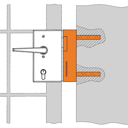 Caja de cerradura AMF 147-40 apta para cerradura eléctrica galvanizada ( 3000251262 )