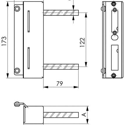 Caja de cerradura AMF 147-40 apta para cerradura eléctrica galvanizada ( 3000251262 )