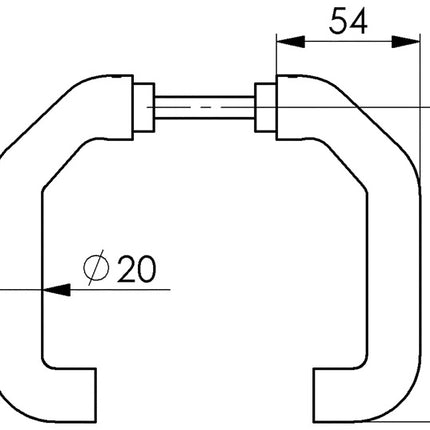 AMF Türdrückerlochteil 476L Leichtmetall F1 / silberfarbig ( 3311021034 )