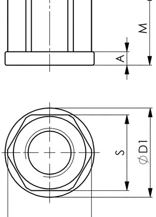 AMF hexagon nut DIN 6331 M12 width across flats 19 mm ( 4000833410 )