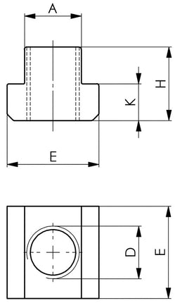 AMF T-Nutenstein (DIN 508) Werksnorm T-Nut 14 mm M8 ( 4000603161 )