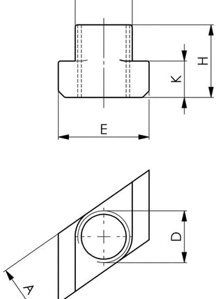 Tuerca para ranura en T AMF N° 510 Ranura en T 22 mm M16 (4000603185)