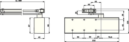 Cierrapuertas de tijera DORMAKABA TS 72 plata EN 2-4 ( 3325032083 )