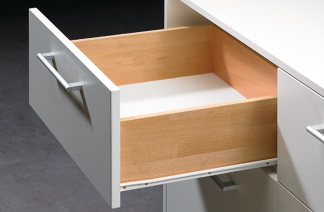 Guida a rulli HETTICH FR 402 con Stop Control acciaio bianco ( 3000271403 )