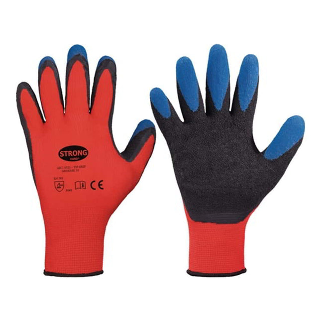 Guantes STRONGHAND Tip Grip talla 11 rojo/negro/azul ( 8000140728 )