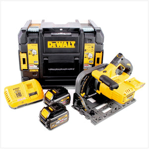 Sega a immersione a batteria DeWalt DCS 520 T2 54 V Flexvolt 165 mm + 2 batterie da 6,0 Ah + caricabatterie + T-STAK