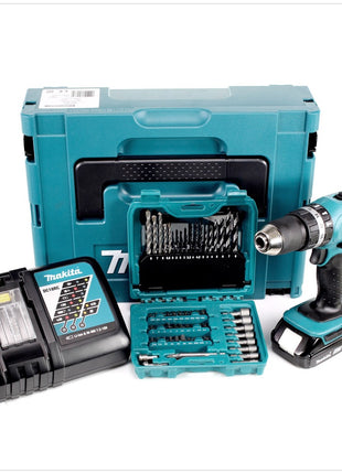 Makita DHP 453 RA1J Akku Schlagbohrschrauber 18 V 42 Nm + 1x Akku 2,0 Ah + Ladegerät + 60 tlg. Bit Bohrer Set + Makpac - Toolbrothers