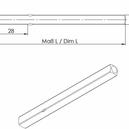Pasador de manilla OGRO 114 PB cuadrado 8 x 110 mm ( 3000267154 )