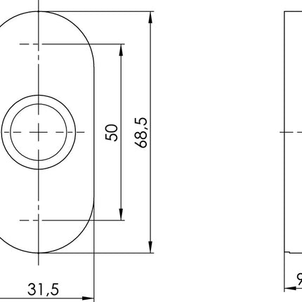 OGRO Rosace de poignée 6621 23,5 ER Acier inoxydable ER ( 3000267066 )