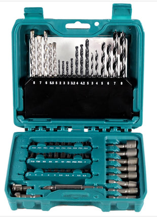 Makita DHP 458 RFJ Akku Schlagbohrschrauber 18V 91Nm im Makpac + 2x 3 Ah Akku + Ladegerät + 60 tlg. Bit und Bohrer Set - Toolbrothers