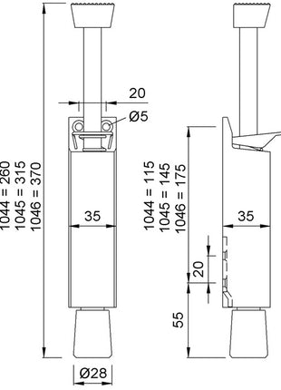 Uchwyt drzwiowy KWS 1044.02 Aluminiowy lakierowany na srebrno ( 3000255909 )