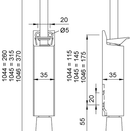 Porta KWS 1044.02 Alluminio laccato argento ( 3000255909 )