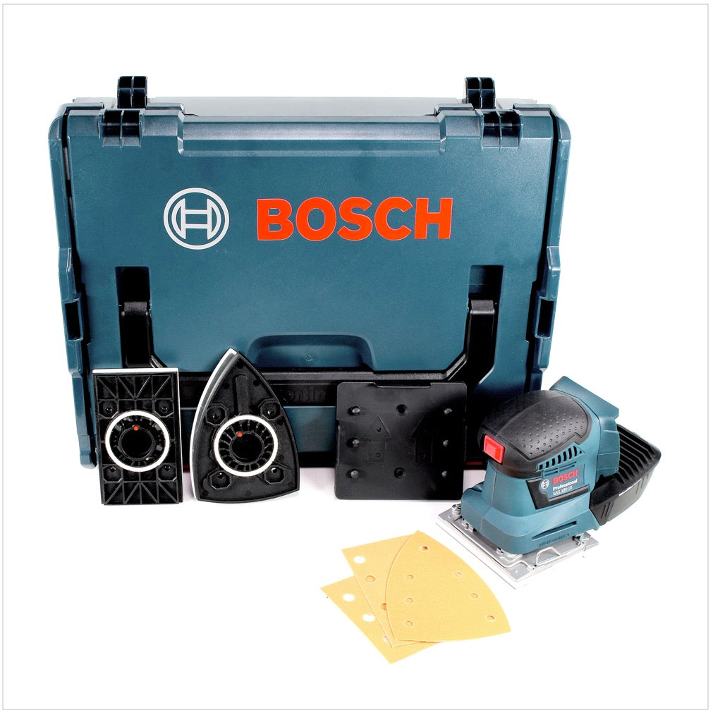 Bosch GSS 18V-10 Akku Schwingschleifer 18V + 3x Schleifblatt + L-Boxx ( 06019D0202 ) - ohne Akku, ohne Ladegerät
