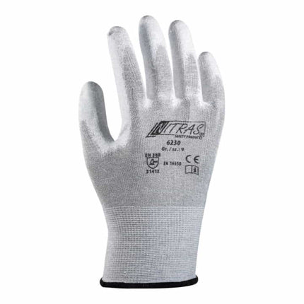 NITRAS gloves 6230 size 9 grey/white ( 8000235164 )