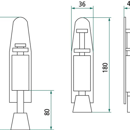 INTERSTEEL door holder 0035.4440 matt stainless steel ( 3000210970 )