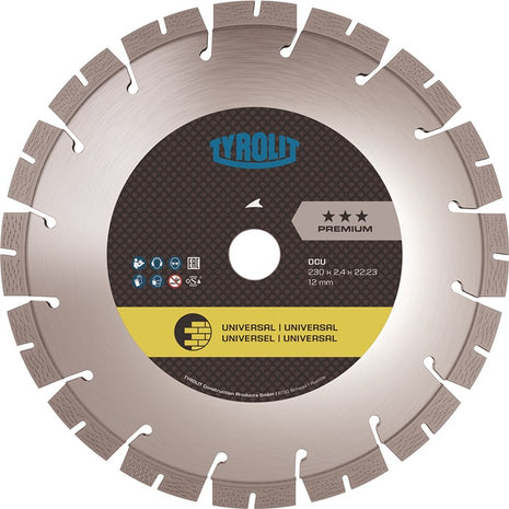 Disco de corte diamantado TYROLIT DCU Premium Ø 230 mm, diámetro 22,23 mm (4000845042)