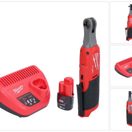Milwaukee M12 FHIR14-201 carraca a batería 12 V 47 Nm 1/4" sin escobillas + 1x batería 2,0 Ah + cargador