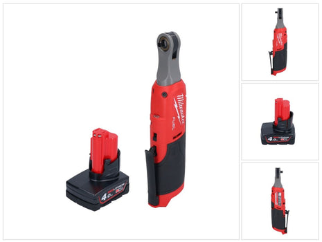 Cliquet à batterie Milwaukee M12 FHIR14-401 12 V 47 Nm 1/4" brushless + 1x batterie 4,0 Ah - sans chargeur