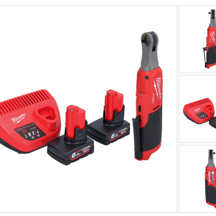 Milwaukee M12 FHIR14-602 carraca a batería 12 V 47 Nm 1/4" sin escobillas + 2x batería 6,0 Ah + cargador