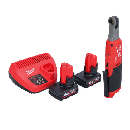 Milwaukee M12 FHIR14-602 carraca a batería 12 V 47 Nm 1/4" sin escobillas + 2x batería 6,0 Ah + cargador
