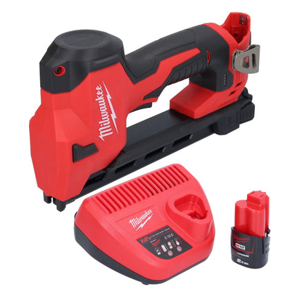 Milwaukee M12 BCST-201 tachuela sin cable 12 V 19 x 25,4 mm + 1x batería recargable 2,0 Ah + cargador