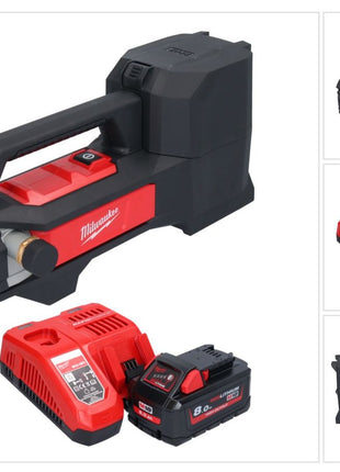 Pompe de transfert de batterie Milwaukee M18 BTP-801 18 V 1817 l/h + 1x batterie 8,0 Ah + chargeur