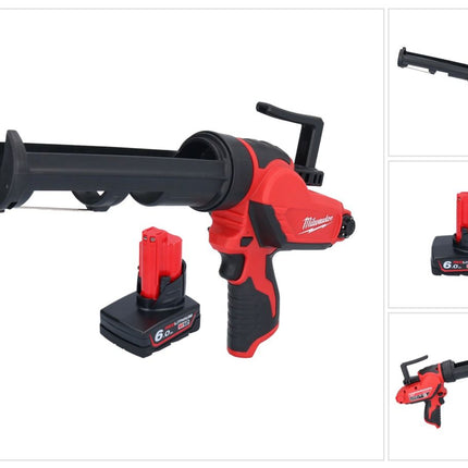 Pistola de cartuchos a batería Milwaukee M12 PCG/310-601 12 V 310 ml + 1x batería 6,0 Ah - sin cargador