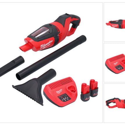 Milwaukee M12 HV-252 Akku Staubsauger 12 V + 2x Akku 2,5 Ah + Ladegerät