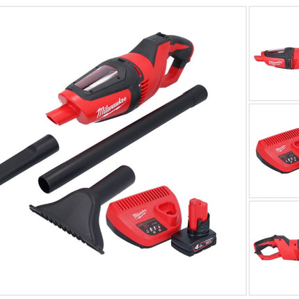 Milwaukee M12 HV-401 Akku Staubsauger 12 V + 1x Akku 4,0 Ah + Ladegerät