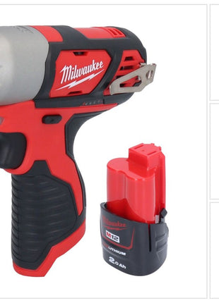 Milwaukee M12 BIW38-201 akumulatorowy klucz udarowy 12 V 135 Nm 3/8˝ + 1x akumulator 2,0 Ah - bez ładowarki