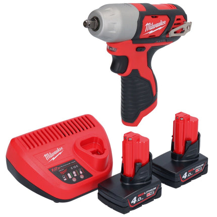 Llave de impacto inalámbrica Milwaukee M12 BIW38-402 12 V 135 Nm 3/8˝ + 2x baterías 4,0 Ah + cargador