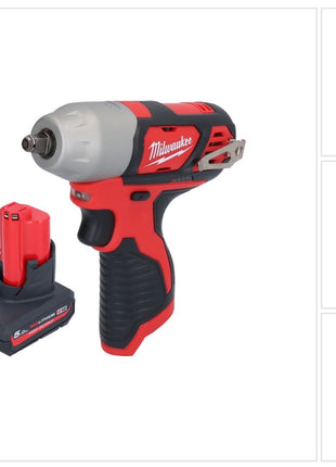 Milwaukee M12 BIW38-501 cordless impact wrench 12 V 135 Nm 3/8" + 1x rechargeable battery 5.0 Ah - without charger