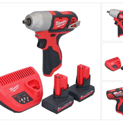 Milwaukee M12 BIW38-502 Llave de impacto sin cable 12 V 135 Nm 3/8" + 2x batería recargable 5.0 Ah + cargador