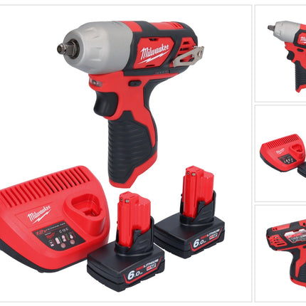 Milwaukee M12 BIW38-602 Akku Schlagschrauber 12 V 135 Nm 3/8˝ + 2x Akku 6,0 Ah + Ladegerät