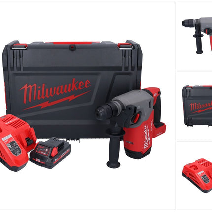 Milwaukee M18 ONEFHX-301X cordless combi hammer 18 V 2.5 J SDS-Plus Brushless + 1x rechargeable battery 3.0 Ah + charger + HD box