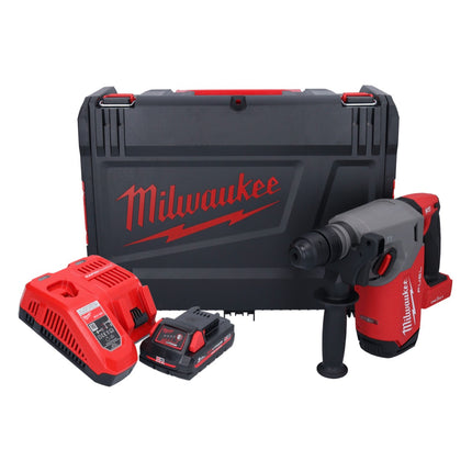 Milwaukee M18 ONEFHX-301X cordless combi hammer 18 V 2.5 J SDS-Plus Brushless + 1x rechargeable battery 3.0 Ah + charger + HD box