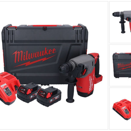 Milwaukee M18 ONEFHX-502X Cordless combi hammer 18 V 2.5 J SDS-Plus Brushless + 2x rechargeable battery 5.0 Ah + charger + HD box
