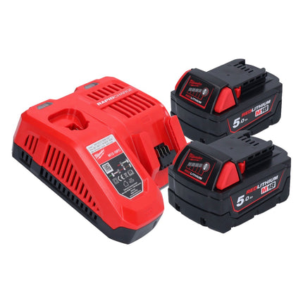 Milwaukee M18 ONEFHX-502X Cordless combi hammer 18 V 2.5 J SDS-Plus Brushless + 2x rechargeable battery 5.0 Ah + charger + HD box