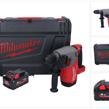 Milwaukee M18 ONEFHX-801X Cordless combi hammer 18 V 2.5 J SDS-Plus Brushless + 1x battery 8.0 Ah + HD box - without charger
