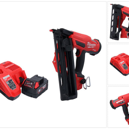 Milwaukee M18 FN16GA-501 Akku Nagler 18 V 32 - 64 mm Brushless + 1x Akku 5,0 Ah + Ladegerät