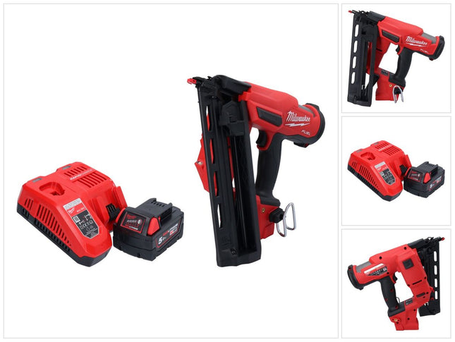 Milwaukee M18 FN16GA-501 Clavadora sin cable 18 V 32 - 64 mm sin escobillas + 1x batería recargable 5.0 Ah + cargador