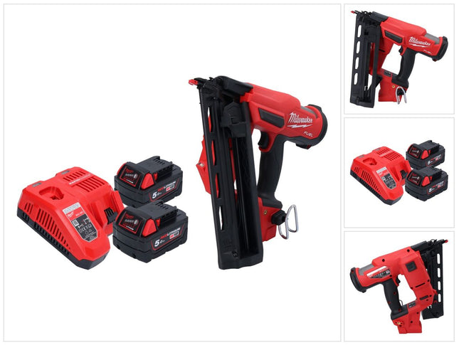 Milwaukee M18 FN16GA-502 Clavadora sin cable 18 V 32 - 64 mm sin escobillas + 2x batería 5.0 Ah + cargador