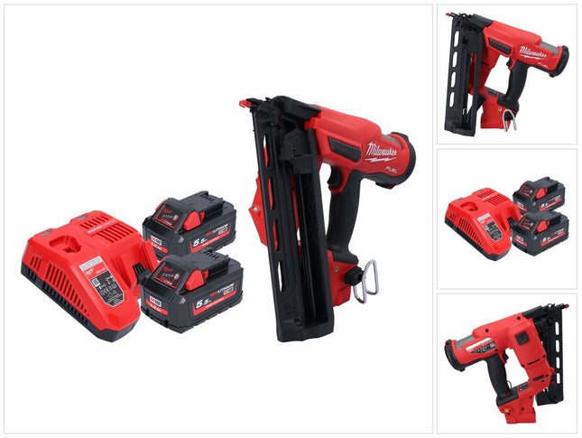 Milwaukee M18 FN16GA-552 Clavadora sin cable 18 V 32 - 64 mm sin escobillas + 2x batería 5,5 Ah + cargador